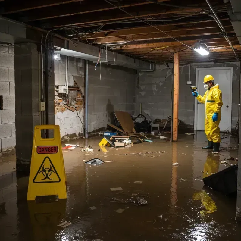 Flooded Basement Electrical Hazard in East Gaffney, SC Property